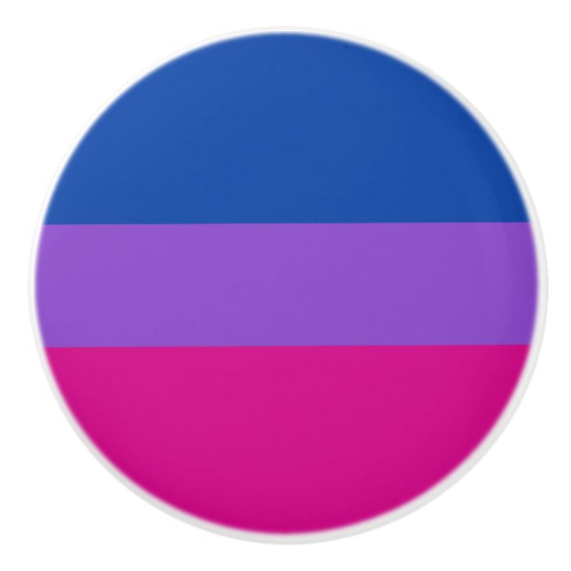 Bisexual Pride, Bold Stripes, LGBTQ PRIDE Ceramic Knob (Front)