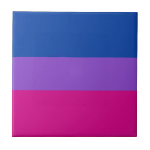 Bisexual Pride, Bold Stripes, LGBTQ PRIDE Ceramic Tile