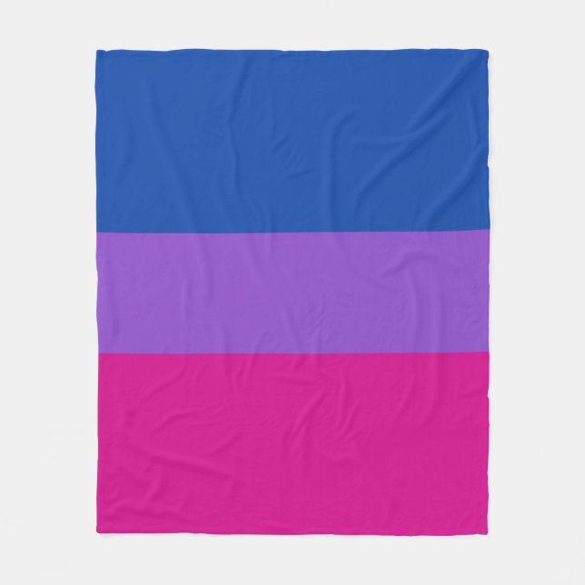Bisexual Pride, Bold Stripes, LGBTQ PRIDE Fleece Blanket (Front)