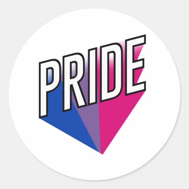 Bisexual Pride Burst Classic Round Sticker (Front)