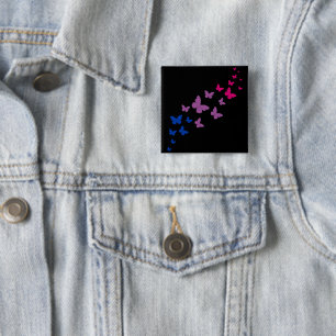 Bisexual Pride Butterfly Trail 15 Cm Square Badge