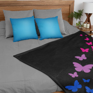 Bisexual Pride Butterfly Trail Sherpa Blanket