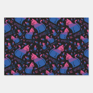 Bisexual Pride Cat - Be Yourself Wrapping Paper Sheet
