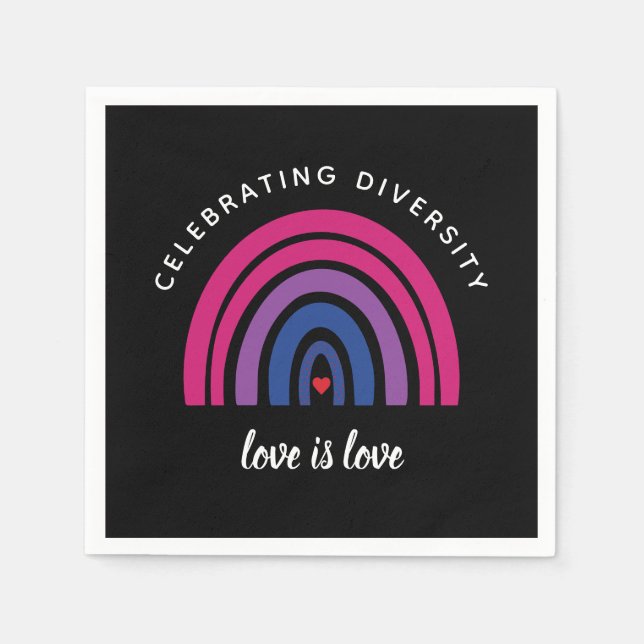 Bisexual Pride Celebrating Diversity Love Is Love Napkin (Front)
