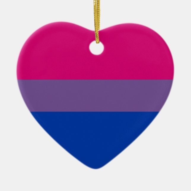Bisexual Pride Ceramic Tree Decoration (Front)