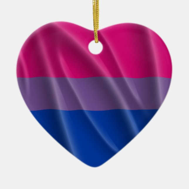 BISEXUAL PRIDE CERAMIC TREE DECORATION (Front)