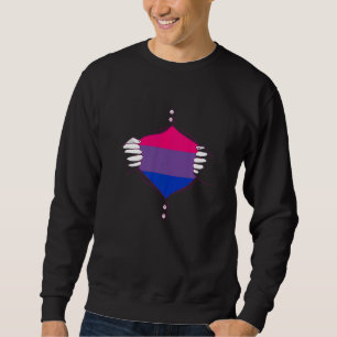Bisexual Pride Chest Bisexual Flag LGBTQ Bi Pride  Sweatshirt