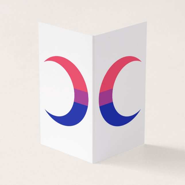 Bisexual Pride Crescent Moons Greeting Card (Outside)