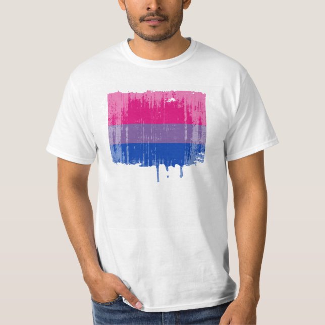 BISEXUAL PRIDE DISTRESSED DESIGN T-Shirt (Front)