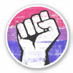 Bisexual Pride Fist Circle Print