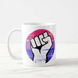 Bisexual Pride Fist Circle Print Coffee Mug