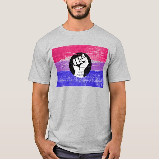 Bisexual Pride Fist Pride T-Shirt (Front)