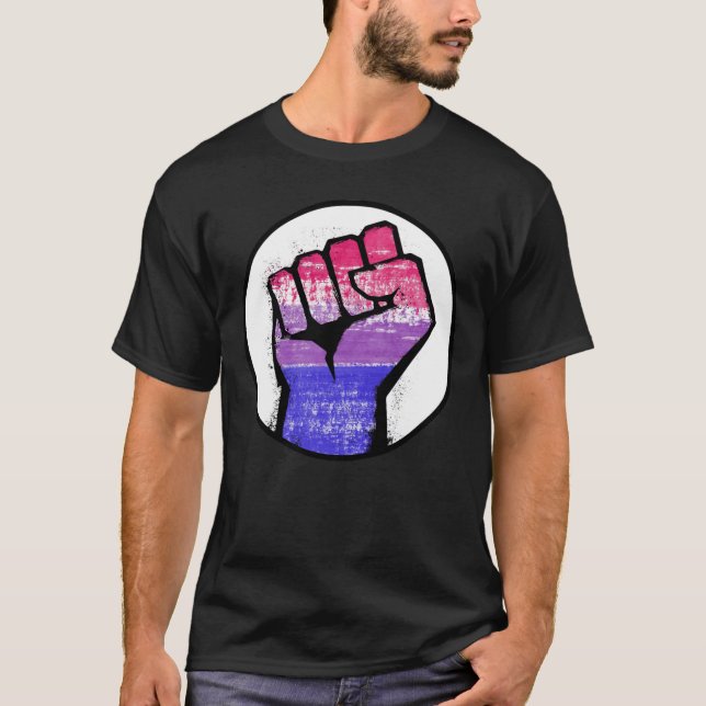 Bisexual Pride Fist T-Shirt (Front)