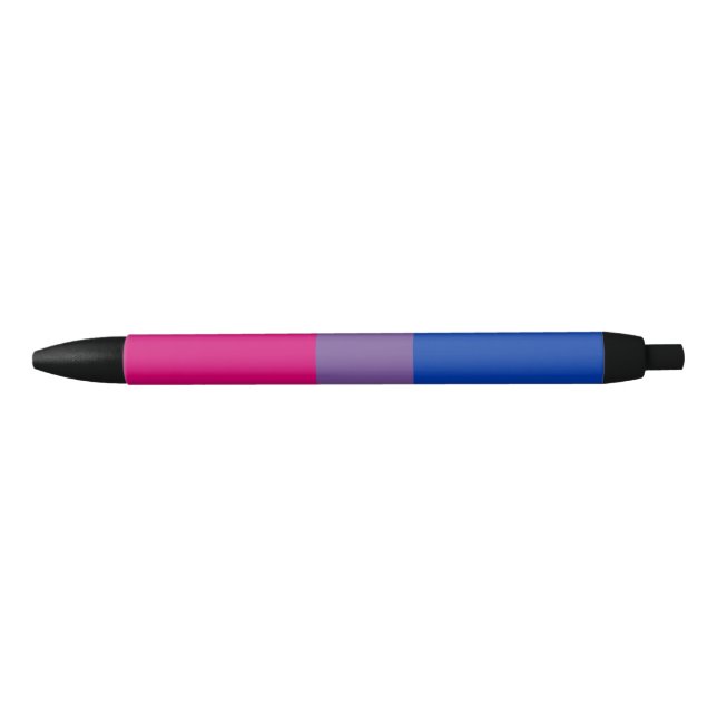 Bisexual Pride Flag Black Ink Pen (Front)