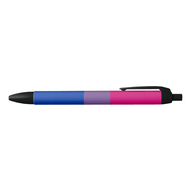 Bisexual Pride Flag Black Ink Pen (Top)