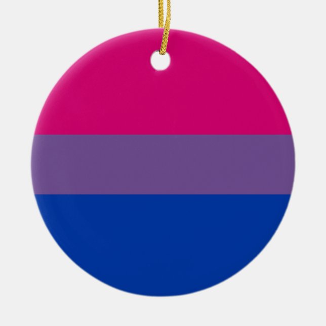 Bisexual Pride Flag Ceramic Ornament (Front)