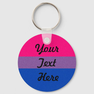 Bisexual Pride Flag Coloured Background Key Ring