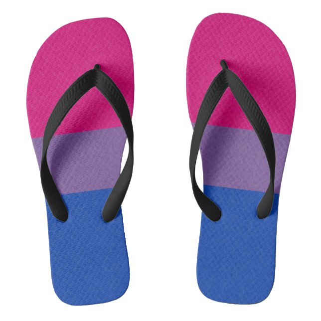 Bisexual Pride Flag Coloured Background Thongs (Footbed)