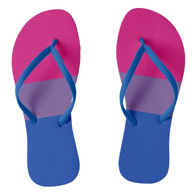 Bisexual Pride Flag Colours LGBT Thongs (Footbed)
