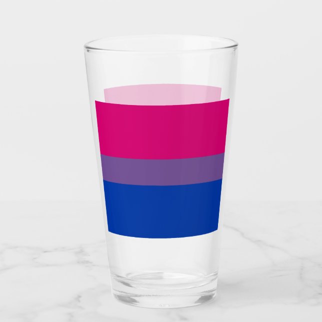 Bisexual Pride Flag Glass (Front)