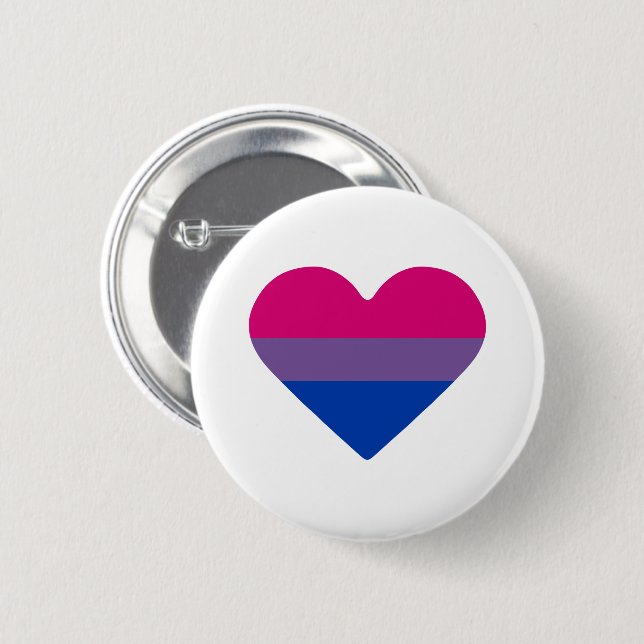 Bisexual Pride Flag Heart 6 Cm Round Badge (Front & Back)