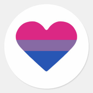 Bisexual Pride Flag Heart Classic Round Sticker