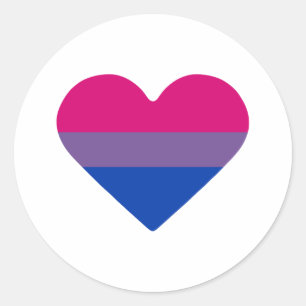 Bisexual Pride Flag Heart Classic Round Sticker