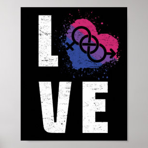 Bisexual Pride Flag Heart Love Poster