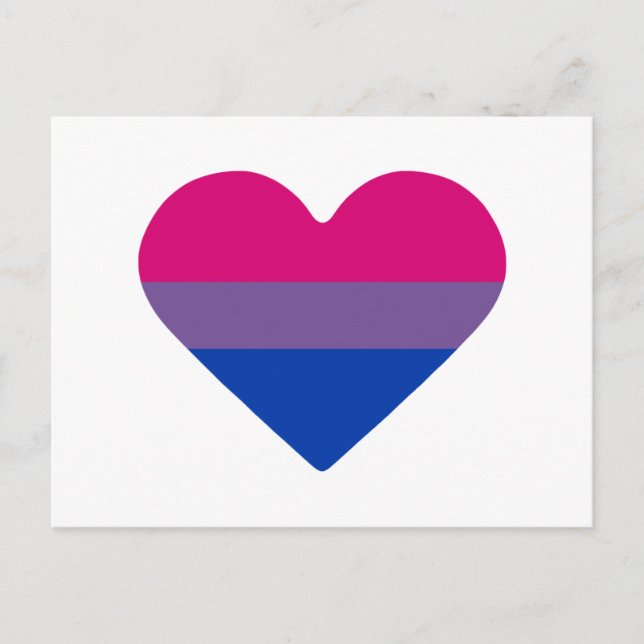 Bisexual Pride Flag Heart Postcard (Front)