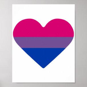 Bisexual Pride Flag Heart Poster