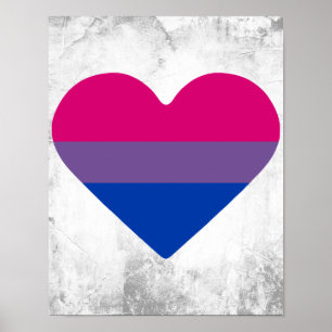 Bisexual Pride Flag Heart Poster