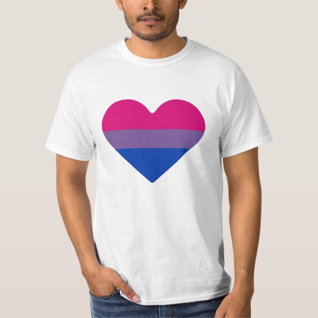 Bisexual Pride Flag Heart T-Shirt (Front)