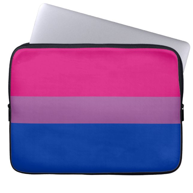 Bisexual Pride Flag Laptop Sleeve (Front)