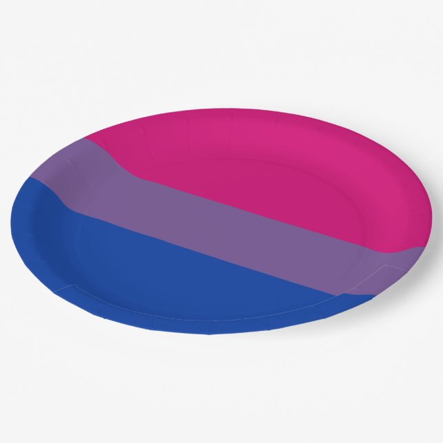 Bisexual Pride Flag Paper Plate (Angled)