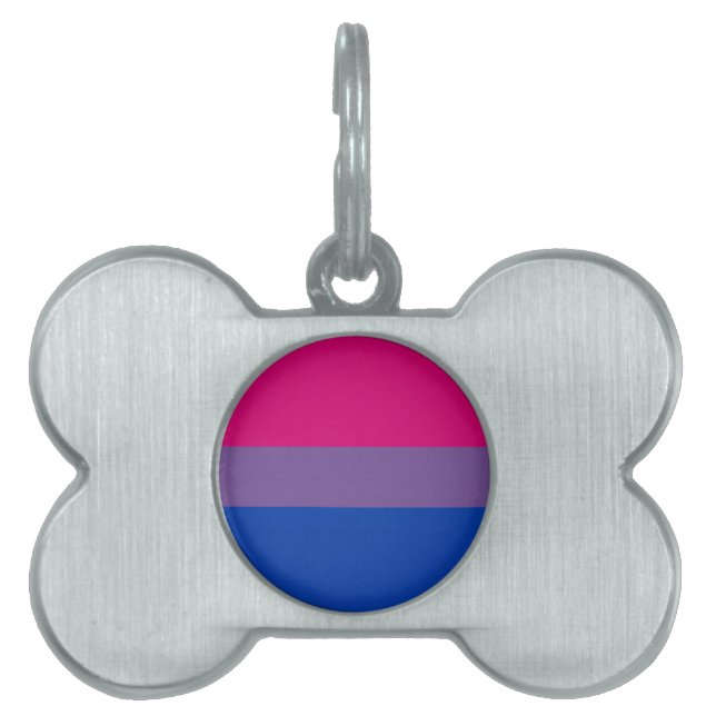 Bisexual Pride Flag Pet ID Tag (Front)