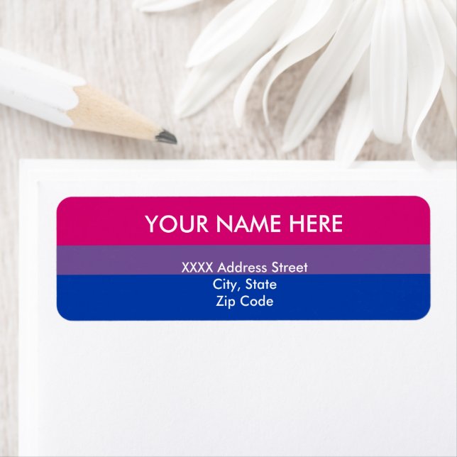 Bisexual Pride Flag Return Address Label (Insitu)