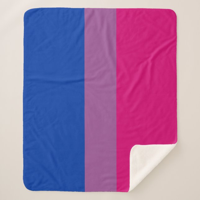 Bisexual Pride Flag Sherpa Blanket (Front)