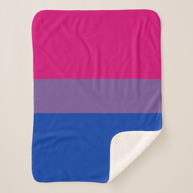 Bisexual Pride Flag Sherpa Blanket (Front)