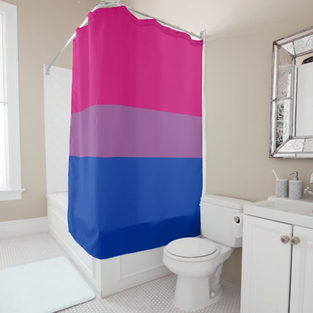 Bisexual Pride Flag Shower Curtain (In Situ)