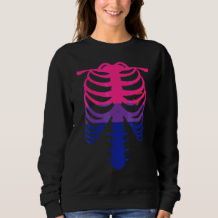 Bisexual Pride Flag   Skeleton Ribcage Bisexual Sweatshirt