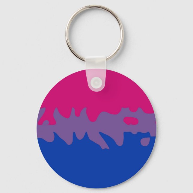 Bisexual Pride Flag Splash Key Ring (Front)