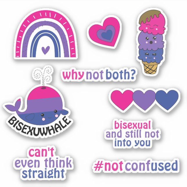Bisexual Pride Flag Sticker Set (Front)