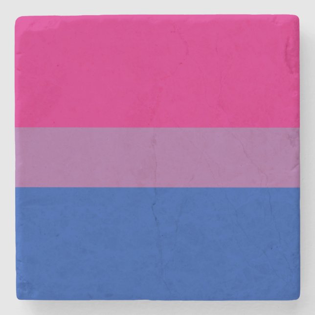 Bisexual Pride Flag Stone Coaster (Front)