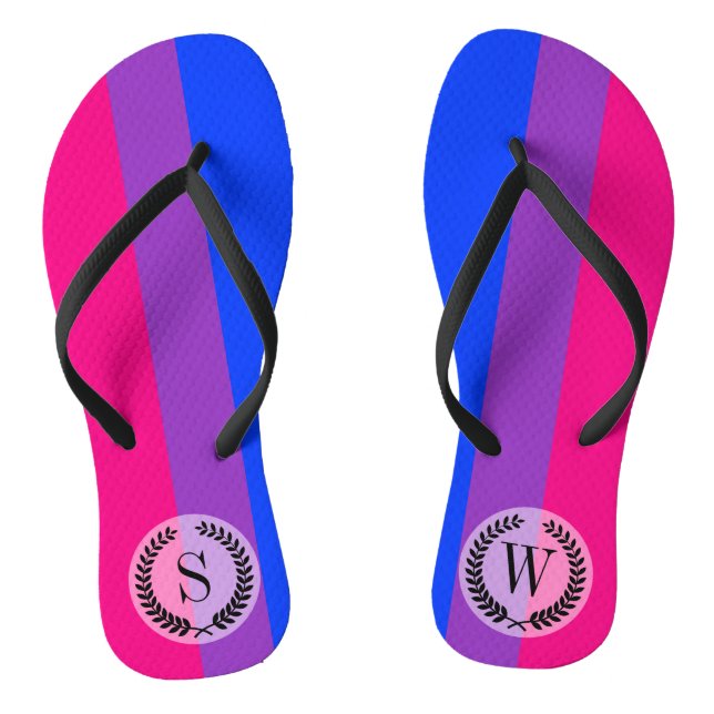 Bisexual Pride Flag Thongs (Footbed)