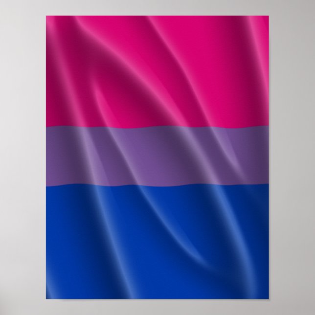 BISEXUAL PRIDE FLAG WAVY DESIGN - 2014 PRIDE.png Poster (Front)