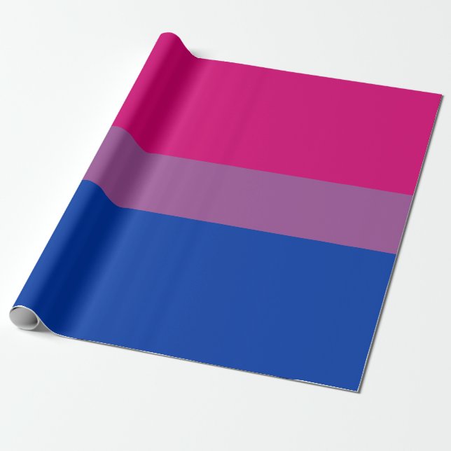 Bisexual Pride Flag Wrapping Paper (Unrolled)