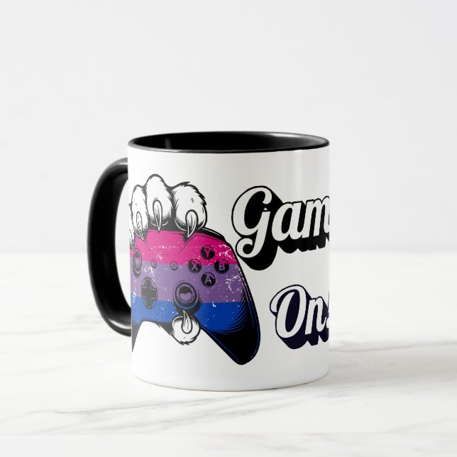 Bisexual Pride Game On Tiger Paw Controller Mug (Front Left)