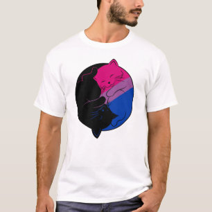 Bisexual Pride Gay LGBT Month Yin Yang Cats T-Shirt