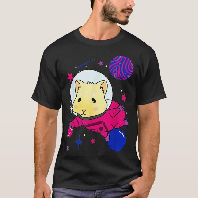 Bisexual Pride Guinea Pig In Space Bisexual  T-Shirt (Front)