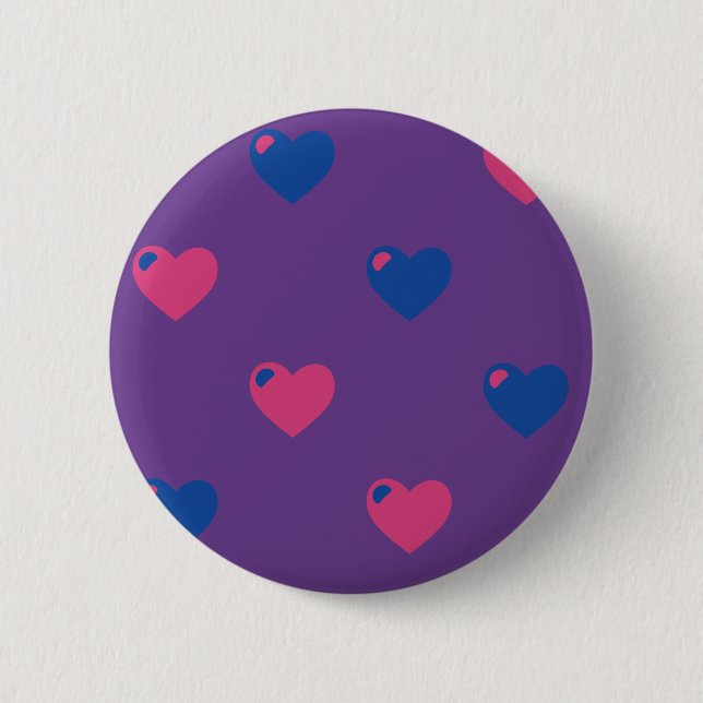 Bisexual Pride Hearts Button (Front)